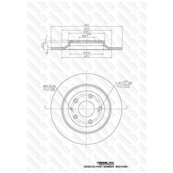 DESELRA BRAKE DISC REAR (BKD14294)