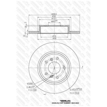 DESELRA BRAKE DISC REAR (BKD14830)
