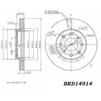 DESELRA BRAKE DISC FRONT (BKD14914)