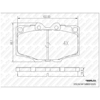DESELRA Brake Pad Set Front (BD576)
