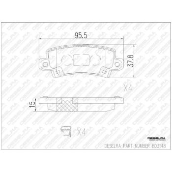 DESELRA Brake Pad Set Rear (BD3148)
