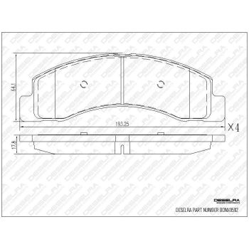DESELRA Brake Pad Set Front (BDMX1512)