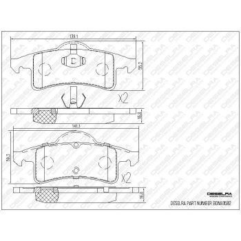 DESELRA Brake Pad Set Rear (BDMX1582)