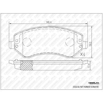 DESELRA Brake Pad Set Front (BDMX1712)