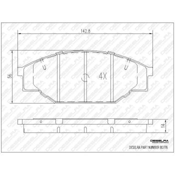 DESELRA Brake Pad Set Front (BD776)