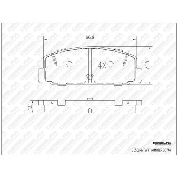 DESELRA Brake Pad Set Rear (BD744)