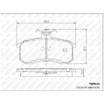 DESELRA Brake Pad Set Front (BD746)