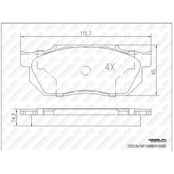 DESELRA Brake Pad Set Front (BD600)