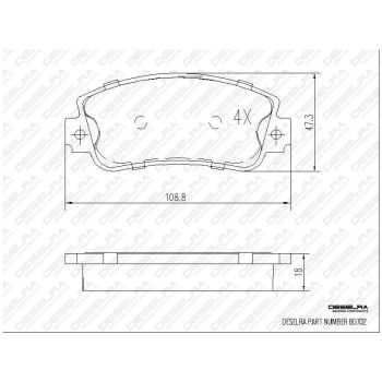 DESELRA Brake Pad Set Front (BD702)