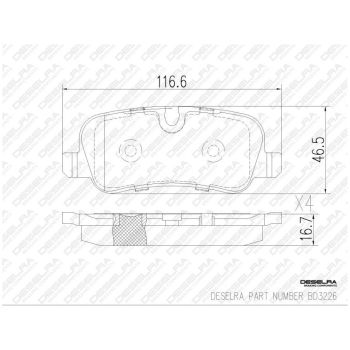 DESELRA Brake Pad Set Rear (BD3226)