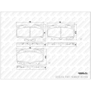 DESELRA Brake Pad Set Front (BD1594)