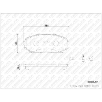DESELRA Brake Pad Set Front (BD1019)