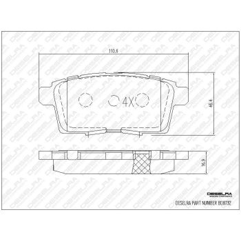 DESELRA Brake Pad Set Rear (BD8732)