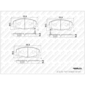 DESELRA Brake Pad Set Front (BD1097)