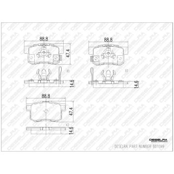 DESELRA Brake Pad Set Rear (BD1099)