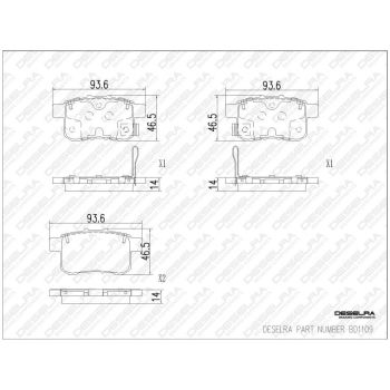 DESELRA Brake Pad Set Rear (BD1109)