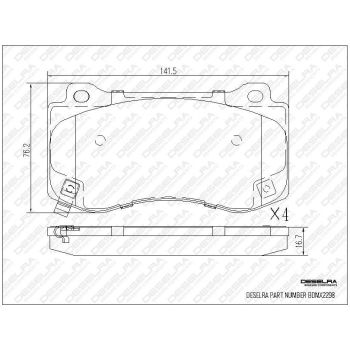 DESELRA Brake Pad Set Front (BDMX2298)