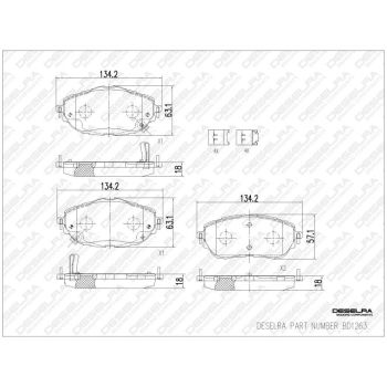 DESELRA Brake Pad Set Front (BD1263)