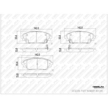 DESELRA Brake Pad Set Front (BD1305)
