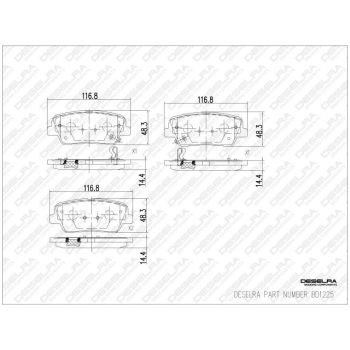 DESELRA Brake Pad Set Rear (BD1225)