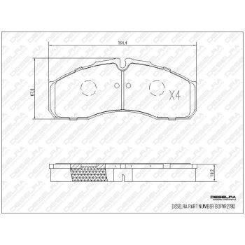 DESELRA Brake Pad Set Front (BDFVR2780)