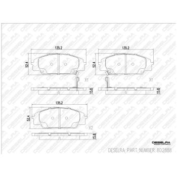 DESELRA Brake Pad Set Front (BD2888)