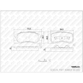 DESELRA Brake Pad Set Front (BD3002)