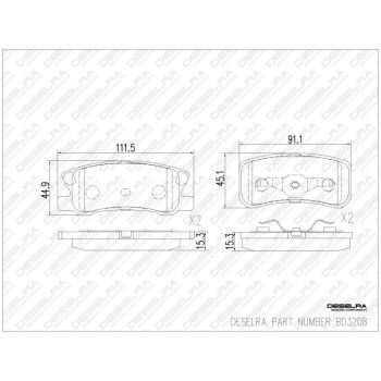 DESELRA Brake Pad Set Rear (BD3208)