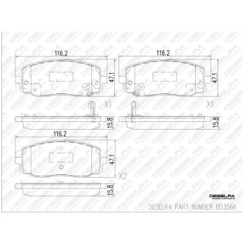 DESELRA Brake Pad Set Front (BD3566)