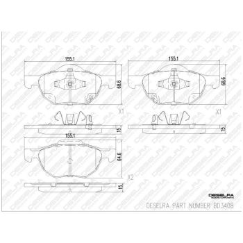 DESELRA Brake Pad Set Front (BD3408)