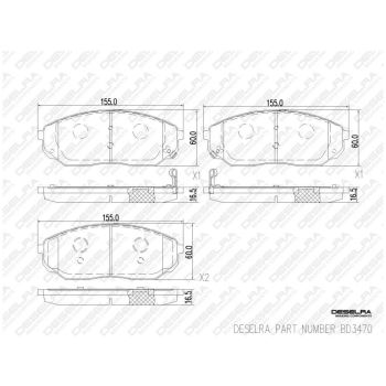 DESELRA Brake Pad Set Front (BD3470)