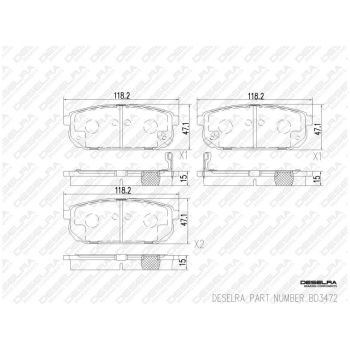 DESELRA Brake Pad Set Rear (BD3472)
