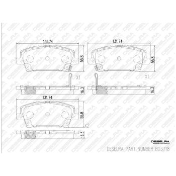 DESELRA Brake Pad Set Front (BD3718)
