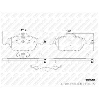 DESELRA Brake Pad Set Front (BD3732)