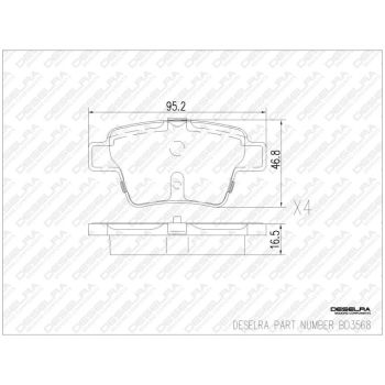 DESELRA Brake Pad Set Rear (BD3568)