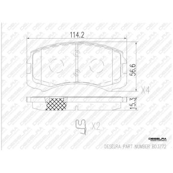 DESELRA Brake Pad Set Front (BD3772)