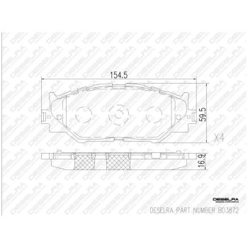 DESELRA Brake Pad Set Front (BD3872)