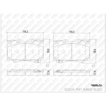 DESELRA Brake Pad Set Front (BD2912)