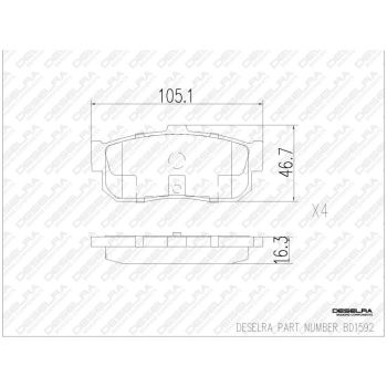 DESELRA Brake Pad Set Rear (BD1592)