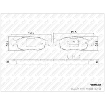 DESELRA Brake Pad Set Front (BD1158)