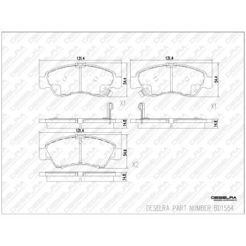DESELRA Brake Pad Set Front (BD1554)