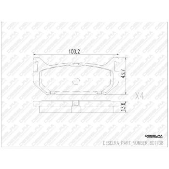 DESELRA Brake Pad Set Rear (BD1738)