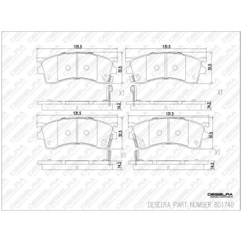 DESELRA Brake Pad Set Front (BD1740)