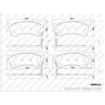 DESELRA Brake Pad Set Front (BD1900)