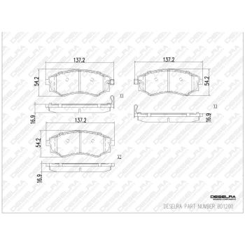 DESELRA Brake Pad Set Front (BD1200)