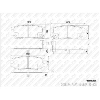 DESELRA Brake Pad Set Rear (BD1608)