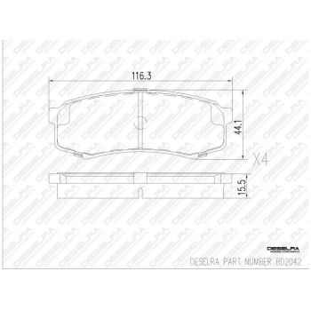 DESELRA Brake Pad Set Rear (BD2042)