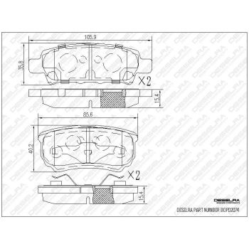 DESELRA Brake Pad Set Rear (BDPD2074)