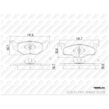 DESELRA Brake Pad Set Front (BD2108)