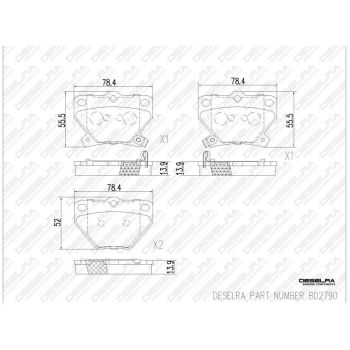 DESELRA Brake Pad Set Rear (BD2790)